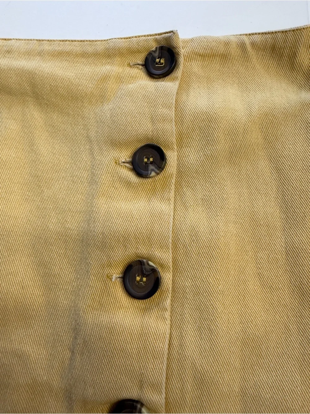 Chloe & Katie Women’s Sz XL Yellow 100% Cotton Button Up Mini Skirt